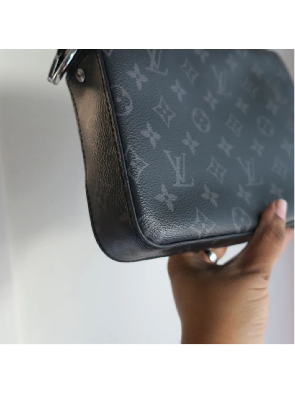 LOUIS VUITTON Monogram Eclipse Trio Large Pochette Only